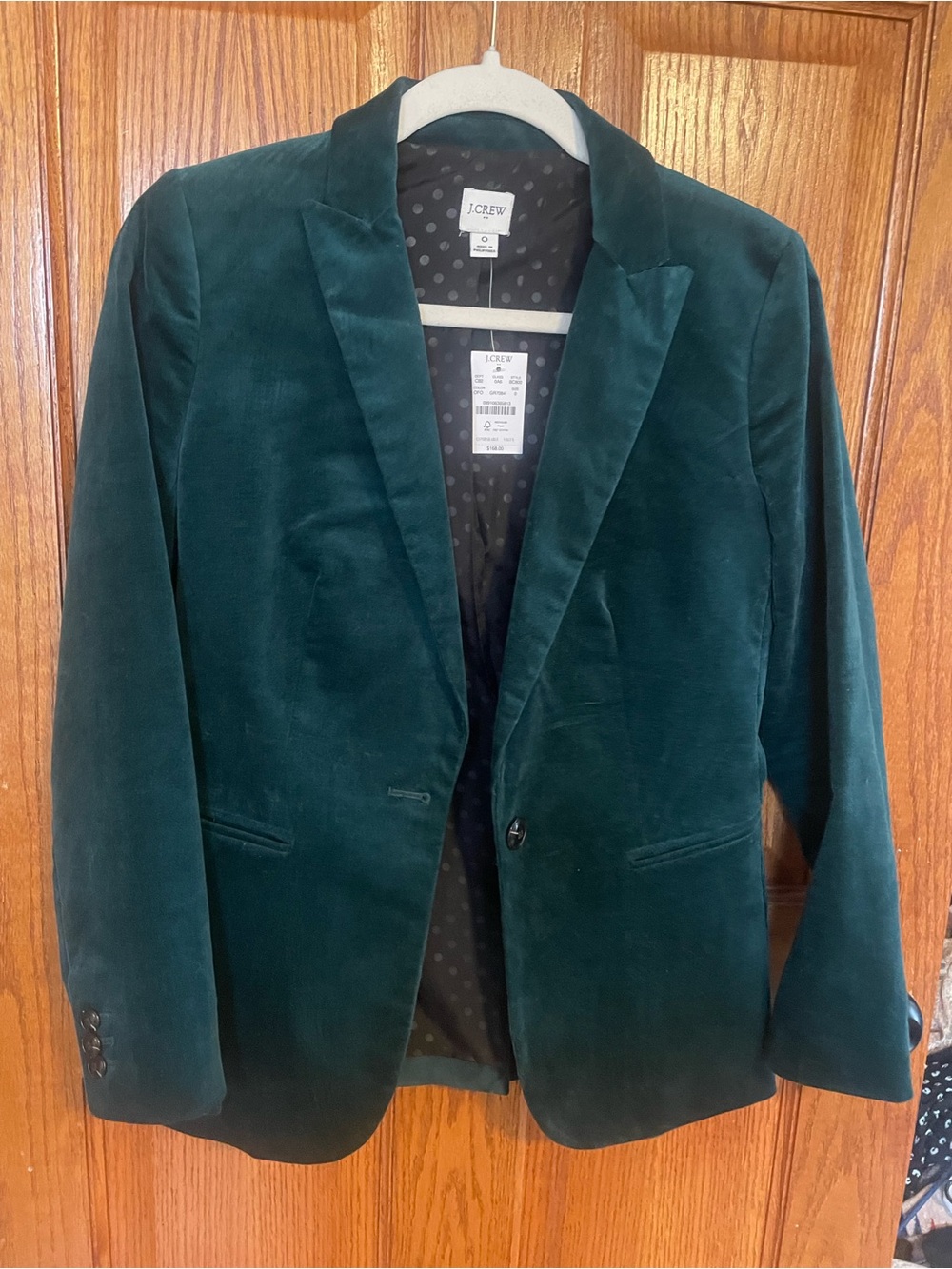 J. Crew Women's Velvet Blazer in Teal Green